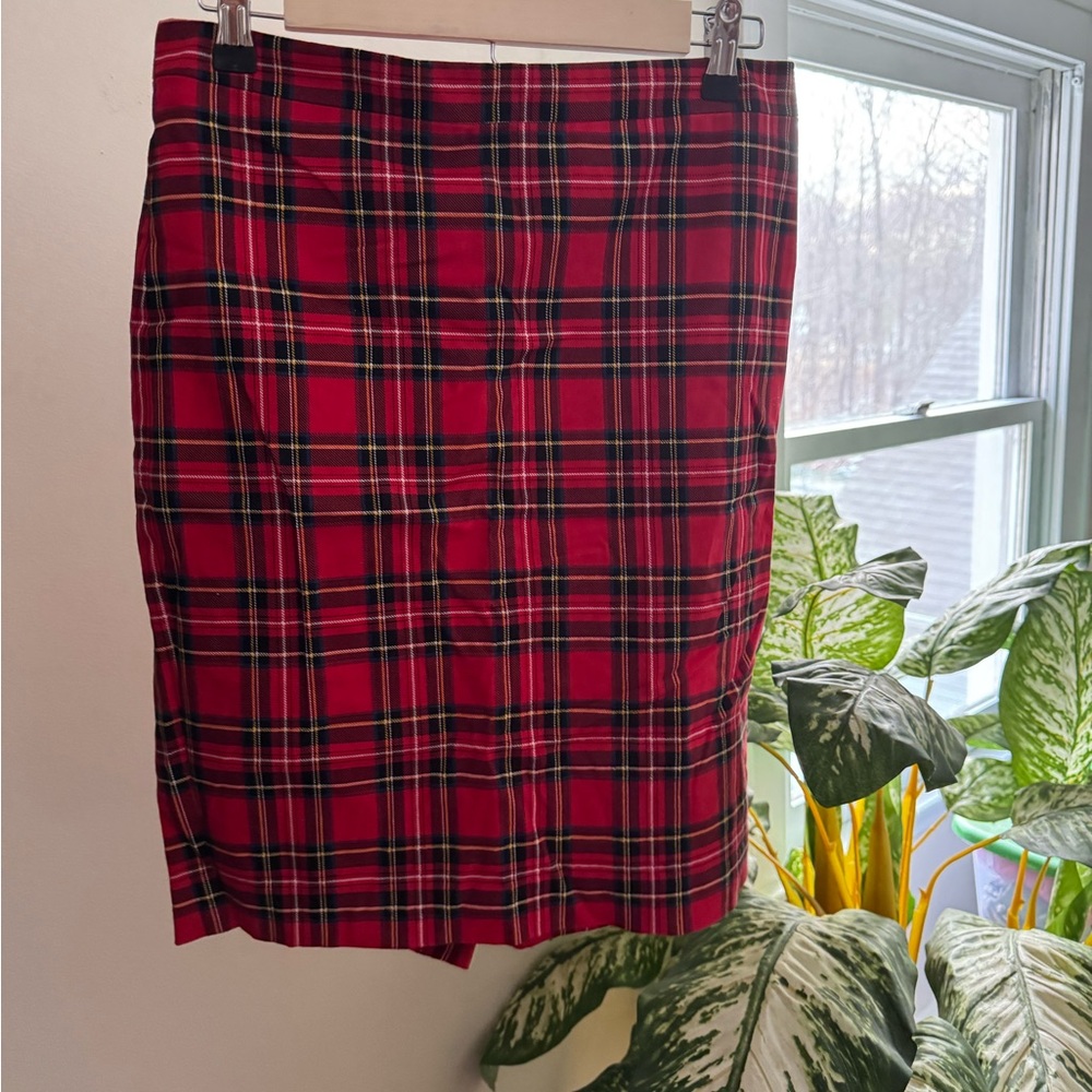 J Crew Red Plaid Skirt - Picture 2 of 4